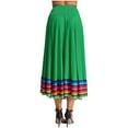 thumbnail image 5 of iiniim Womens Long Full Circle Folklorico Dance Skirts Spanish Bull Folkloric Mexican Flamenco Performance Green 87cm XL, 5 of 7