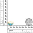 thumbnail image 4 of Gem Stone King 18K Yellow Gold Plated Silver Swiss Blue Topaz 3 Stone Engagement Ring for Women (3.85 Cttw, Gemstone November Birthstone, Cushion Checkerboard 8MM, Size 9), 4 of 5