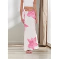 thumbnail image 4 of Womens Floral Mesh Maxi Skirt Elastic High Waisted Boho Elegant Mermaid Long Skirts for Women Pink S, 4 of 10