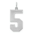 thumbnail image 1 of Sterling Silver Rhodium-plated Large Satin Number 5 Charm, 1 of 2