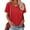 Red, variant on Womens T Shirts V Neck Rolled Sleeve Pocket Summer Tops Casual Loose Basic Tee Shirts Trendy