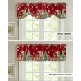 thumbnail image 3 of Christmas Poinsettia Cat Snowflake Window Curtain Living Room Kitchen Cabinet Tie-up Valance Curtain Rod Pocket Valance, 3 of 6