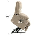 thumbnail image 4 of Newest 23" Seat Width , High Back Large Size Beige Chenille Power Lift Recliner Chair with 8-Point Vibration Massage , Lumbar Heating, 4 of 9