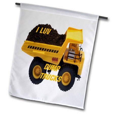 3dRose Dump Truck - Garden Flag, 12 by 18-inch
