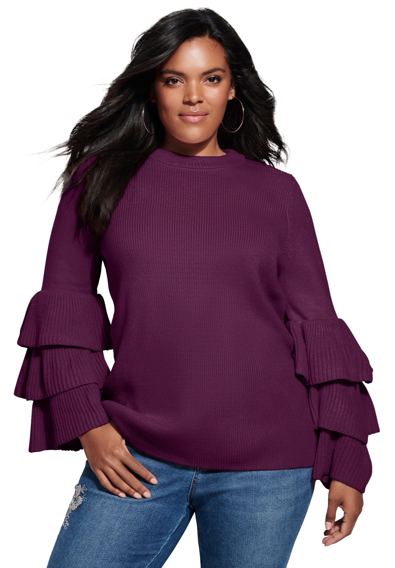 Size Tiered-Sleeve Sweater Sweater 