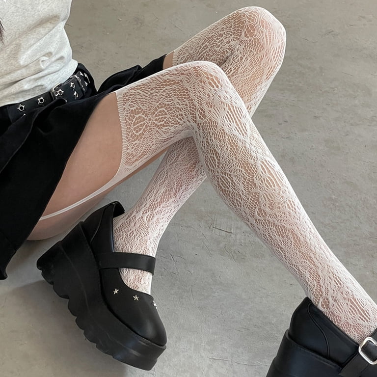 Women Flower Pattern Colored Pantyhose Japanese Thigh High Stockings Garter  Belt Suspender Tights - Walmart.com