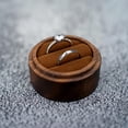 thumbnail image 4 of Round Wedding Box Custom Wooden Engagement Double Slots Bearer H Sale, 4 of 8