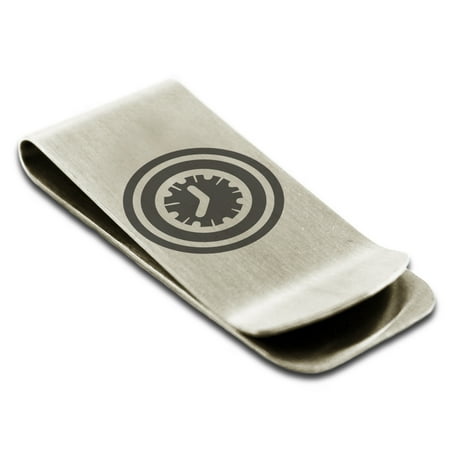 Stainless Steel Time Element Rune Engraved Money Clip Credit Card