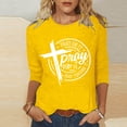 thumbnail image 1 of DPTALR T-shirt Imprimé Femme à la Mo avec Col Rond 3/4 Manches Femmes Haut, 1 of 4