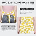thumbnail image 6 of Yellow Lemon Fruit Slices White Pattern Apron-Garden Aprons for Women with Pockets-Cotton Linen Waterproof Kitchen Cooking Gardening Aprons Adjustable for Kitchen,Cooking,BBQ and Salon 33x27 Inch, 6 of 7
