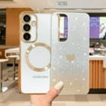 thumbnail image 4 of for Samsung Galaxy S24 Case Magnetic,Soft Cute Luxury Gradient Heart Plating Bling Glitter Clear Phone Case Compatible with MagSafe Shockproof Protective Cover for Women Girl 6.1”-Gold, 4 of 12