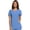 CIEL BLUE, variant on signature women's two pocket notch yoke neck scrub top, indigo, small