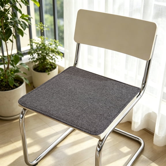 Honmine Summer Squares Cottons and Linen Chair Cushion, Dining Chair Cushion with Straps Non Slip, Square Tie On Pad for Dining Room, Desk