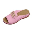 thumbnail image 2 of Xdegoge Women's Flat Slide Sandals Open Toe Summer Shoes Metal Buckle Slip On Casual Beach Vacation Comfortable Daily Walking Footwear, 2 of 8