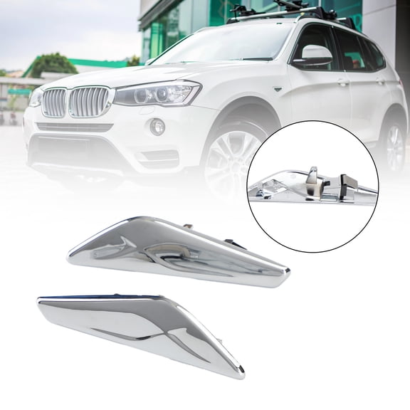 Pair Chrome Front Side Fender Trim Finisher 51117338569/570 For BMW F25 F26 X3