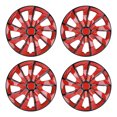 thumbnail image 2 of 14" Premium Universal Wheel Rim Covers – Set of 4 Hubcaps,ABS&PC Material Hub Protection Accessory,Snap-on Replacement Caps for Car,Pickup Truck,SUV - 14 Inch Black&Red Lacquer, 2 of 7