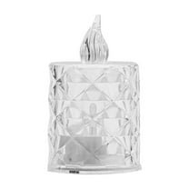 Qholemyo Transparent Crystal Candle Lights LED Electronic Candle Small Tea Wax Bar Decoration Lights Birthday Gift Ambient Lights Candle Lamp Fake Candles LED Candle