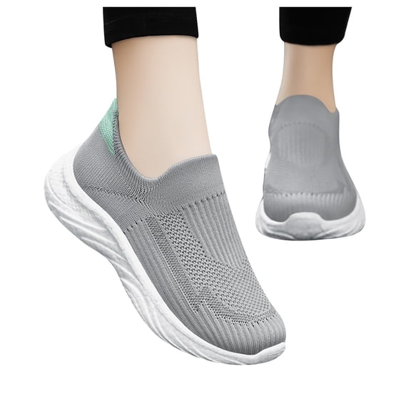 YLYL Women's Slip on Sneakers Breathable Lightweight Mesh Non Slip Casual Tennis Workout Walking Shoes