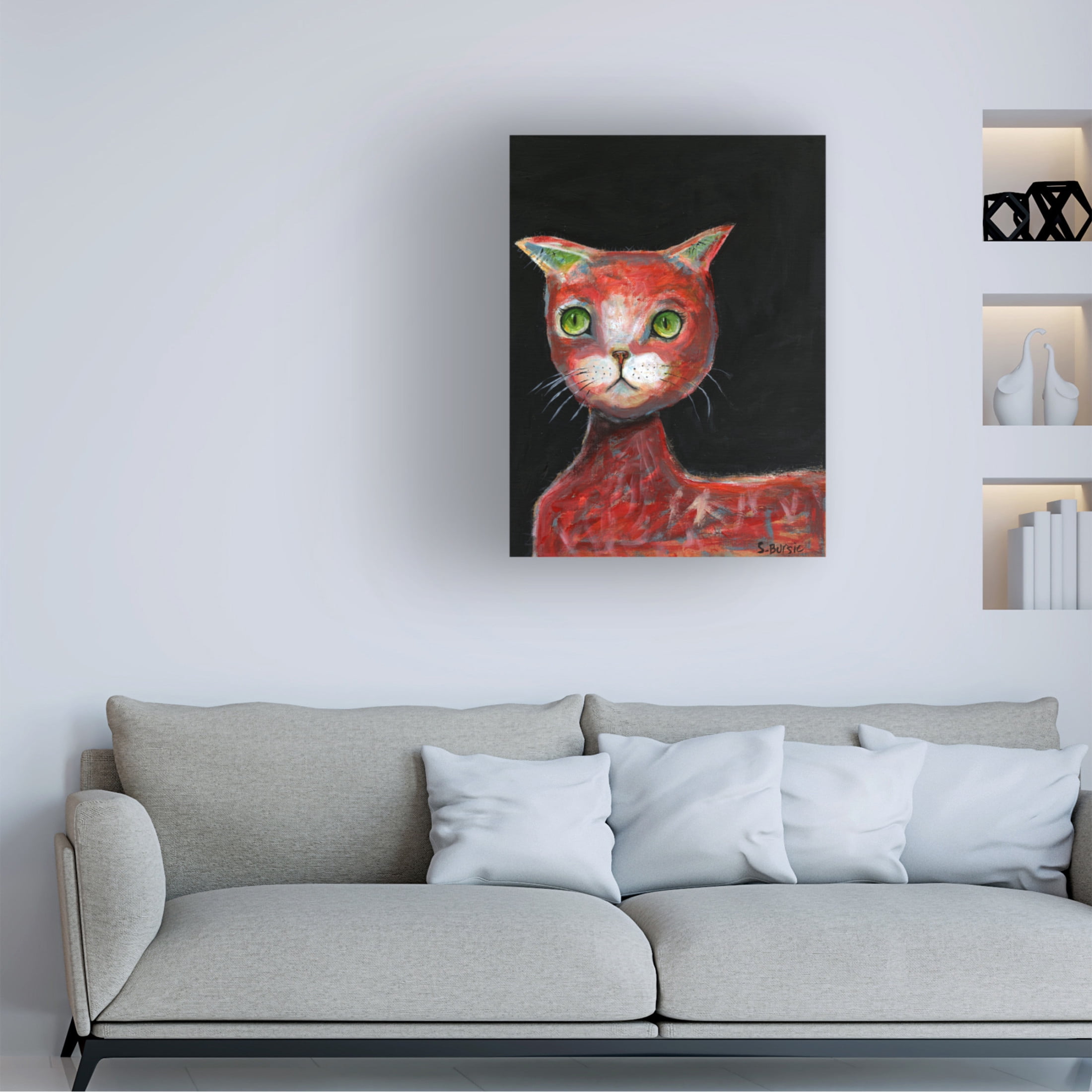 Trademark Fine Art Andrea Haase Bursic  Red Cat Canvas Wall Art