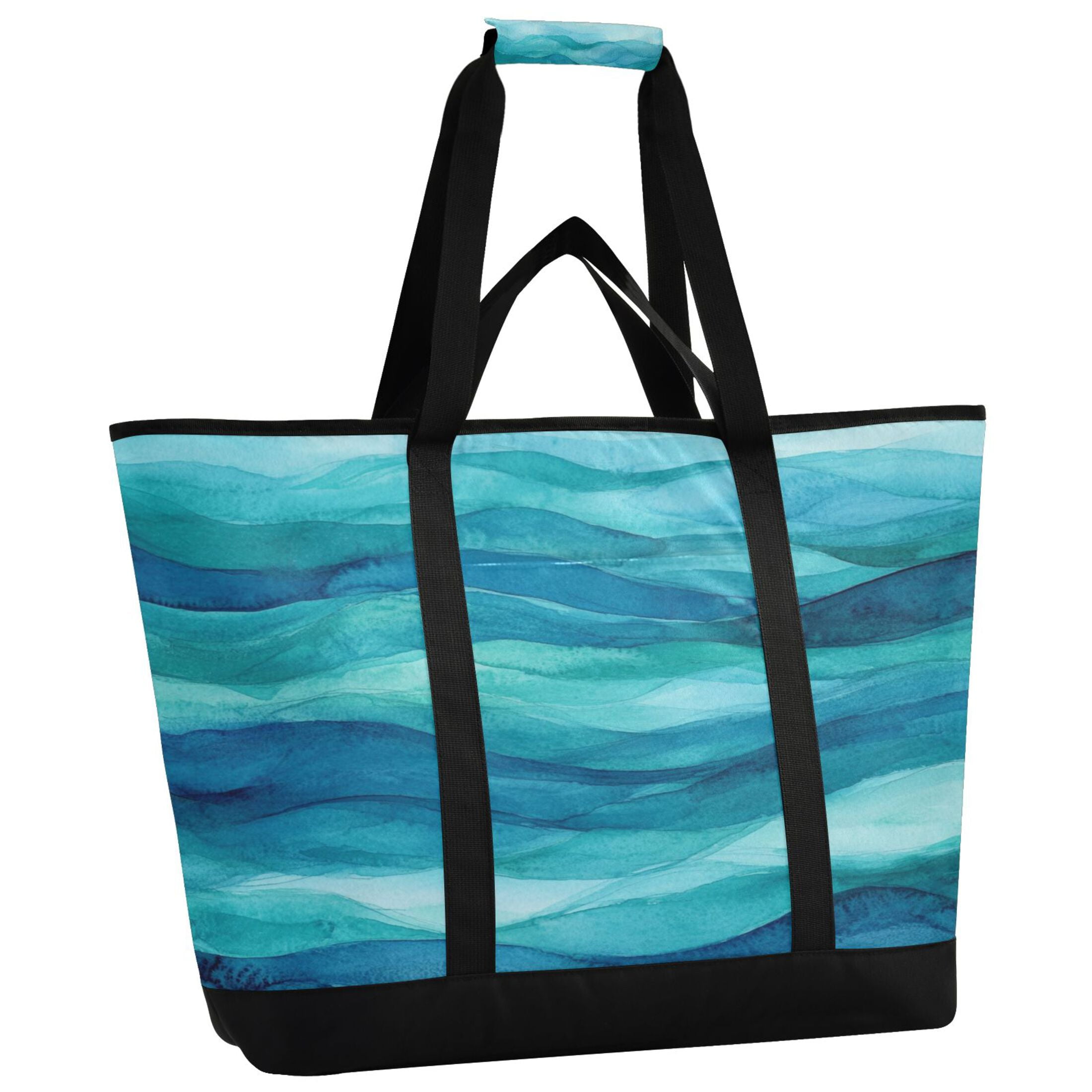 Large Hand-held Ice Pack Picnic Bag Insulation and Refrigeration Suitable for Shopping Picnics and Camping Beautiful Green Sea