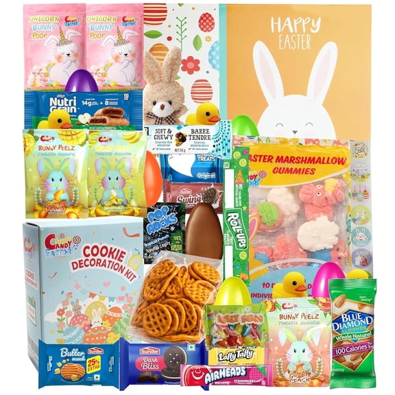 Eva's Gift Universe Easter Care Package (44 Count) Filled with Candy Cookies and More Gift for Kids Girls Boys College Students