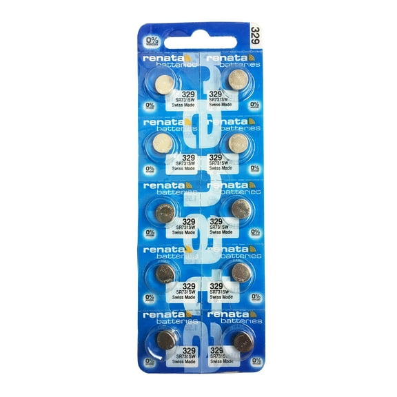 Renata Non-Rechargeable Battery, Watch, Single Cell, Silver Oxide, 37 Mah, 1.55 V, Flat Top, 7.9 Mm Rohs Compliant: Na - 329