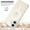 thumbnail image 4 of DUEDUE Clear Designed for iPhone 16 Case 6.1", Yellow Resistant Compatible with MagSafe, Magnetic Sparkly Glitter Shockproof Case for iPhone 16, 4 of 7