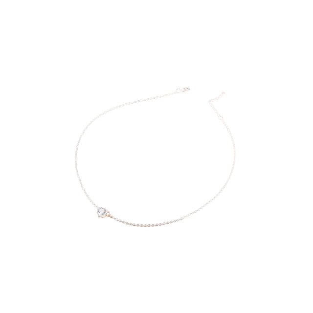 Guardurnaity Collar Cadenas Elegante Ajustable con diamantes de imitación Estilo elegante Accesorios para mujeres Gargantilla Collares para el Día de San Ropa, zapatos y accesorios Miscelánea plata Guardurnaity AP009729-02