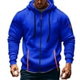 thumbnail image 2 of LNZGNM Men's Zip Up Hoodie Military Tactical Hoodies Big and Tall Fall Hoodie Casual Lightweight Hooded Sweatshirt Men Workout Athletic Outfits with Pockets, Blue 3XL, 2 of 9