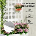 thumbnail image 3 of Outsunny Galvanized Raised Garden Bed with Trellis and Drainage Holes for Climbing Plants, Vegetable, Vines, 24" x 9" x 44.5", White, 3 of 9