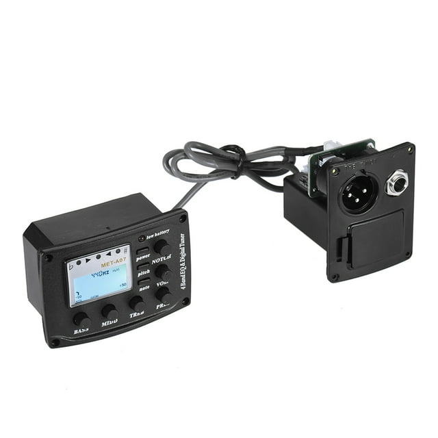 Eccomum Acoustic Guitar 4-Band EQ Equalizer Tone and Amplifier Preamp Piezo Pickup 6.35mm XLR with Note Notch Function Clear LCD Display