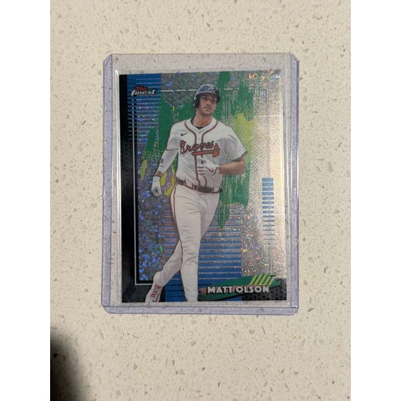 2026 Topps Finest Matt Olson Atlanta Braves #20 Mini-Diamond Refractor Parallel/Variety Baseball Card Near Mint or Bette Atlanta Braves MLB Baseball C