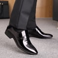 thumbnail image 4 of Zapatos formales de cuero para hombre de tallas grandes, zapatos de vestir elegantes para hombre, mocasines casuales italianos con punta para hombre, calzado masculino (26 cm), 4 of 4