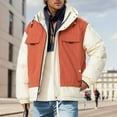 thumbnail image 6 of Mens Fall And Winter Color Collision Cotton Jacket Jacket Casual Special Paragraph Zipper Double Pockets Long Sleeved Hooded Cotton Jacket Jacket, 6 of 8