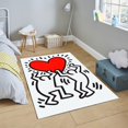 thumbnail image 1 of LaModaHome Non-Slip Rug TWO HOLDING HEART: Famous Artist-Inspired Rug Washable Mat Child Stain Resistant Living Room Kitchen Carpet - Size: 4,6X6,6ft(140X200cm), 1 of 5