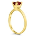 thumbnail image 2 of SZUL Women's Emerald Shaped 6X4MM Garnet Solitaire Ring in 10K Yellow Gold, 2 of 4