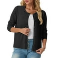 thumbnail image 5 of UVEASISHA Women's Lightweight Button Down Cardigan Long Sleeve Cropped Cardigans Fall Casual Outerwear Tops Black L, 5 of 8