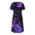 thumbnail image 6 of GaThRRgYP Dresses for Women Summer Casual Boho Dress,Women's Fashion Summer Print Short-sleeved V-neck Casual Dress Black XXL, 6 of 8