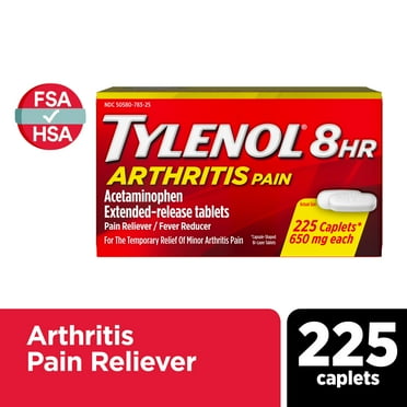 Tylenol 8 Hour Arthritis & Joint Pain Acetaminophen Caplets, 225 Count
