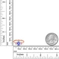 thumbnail image 6 of Gem Stone King 1.66 Ct Blue Tanzanite Pink Lab Grown Diamond 18K Rose Gold Plated Silver Ring, 6 of 6