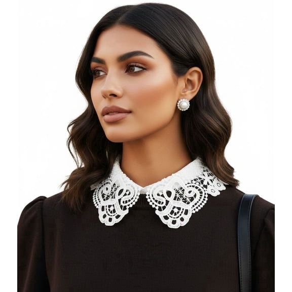 Women Detachable Collar, Peter Pan Dickey Collar Blouse Half Shirt for Dress & Sweater Decoration