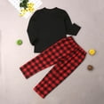 thumbnail image 6 of Musuos Christmas Family Matching Pajamas Set Men Women Kids Baby Tracksuit Nightwear Red Plaid Black Solid Tops Pants, 6 of 8