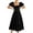 Black, variant on Wdgfv Women's Square Neck Tiered Maxi Dress with Elegant Puff Sleeves for Comfortable Daily Wear in Spring Summer Fall Seasons