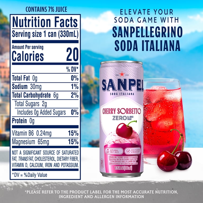 Sanpellegrino Soda Italiana Cherry Sorbetto, 11.15 fl oz, 6 Pack photo 6