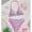 Pink, variant on Girls Swimsuit 2 Piece V Neck Bikini Set Cute Floral Gingham Halter Triangle Wireless Bikini Bathing Suit Summer Swimwear with Adjustable Strap Light Blue 7-8 Years