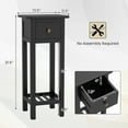 thumbnail image 4 of Resenkos Nightstand,Coffee Side Table,2 Tier Slim Nightstand Bedside Table with Drawer Shelf-Black, 4 of 8