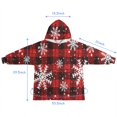 thumbnail image 7 of Red and Black Christmas Snowflake Pattern Blanket Hoodies for Kids 6-13YR Oversize Wearable Blanket Hoodies for Boys Girls Teens, 7 of 7