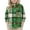 Green, variant on Girls Plaid Shirts, Comfy Casual Long Sleeve Lapel Collar Button-Down Shirts Hot Pink Size 7-8 T