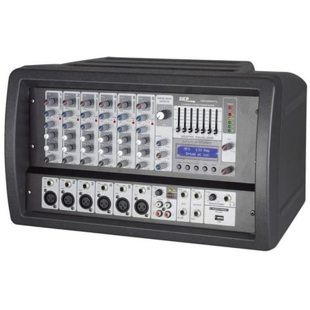 SKP ProAudio CRX-626 MP3 Powered Mixer | 6 channel Mic/Line Professional