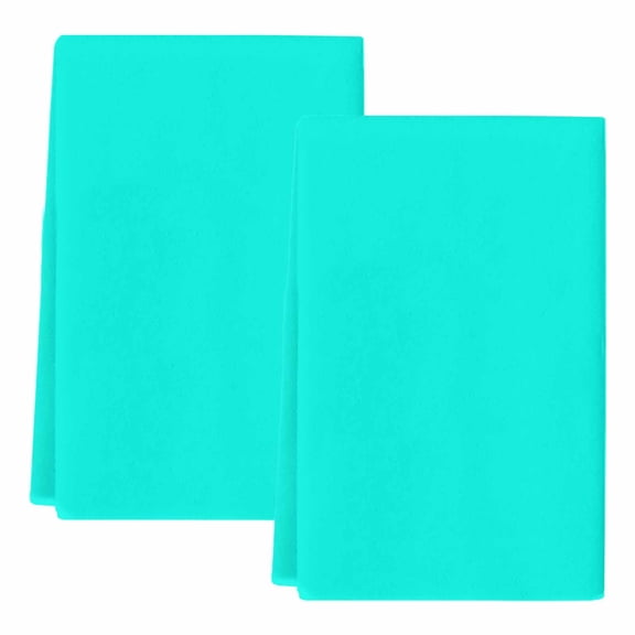 Dish Towels, Teal Green Pattern Absorbent Kitchen Towels 2 PCS, Pure Colour Microfiber Hand Towels Dish Cloths Tea Towels for Home Bathroom Cleaning Drying,18X28-Inch,